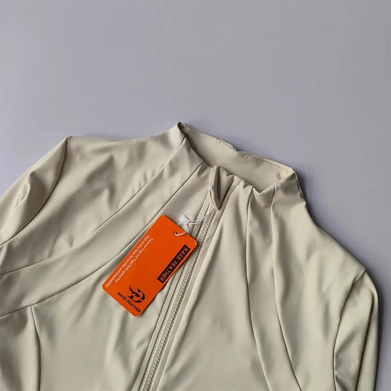 Jaqueta Fitness Feminina – Slim Fit, Secagem Rápida, Manga Longa para Yoga e Corrida