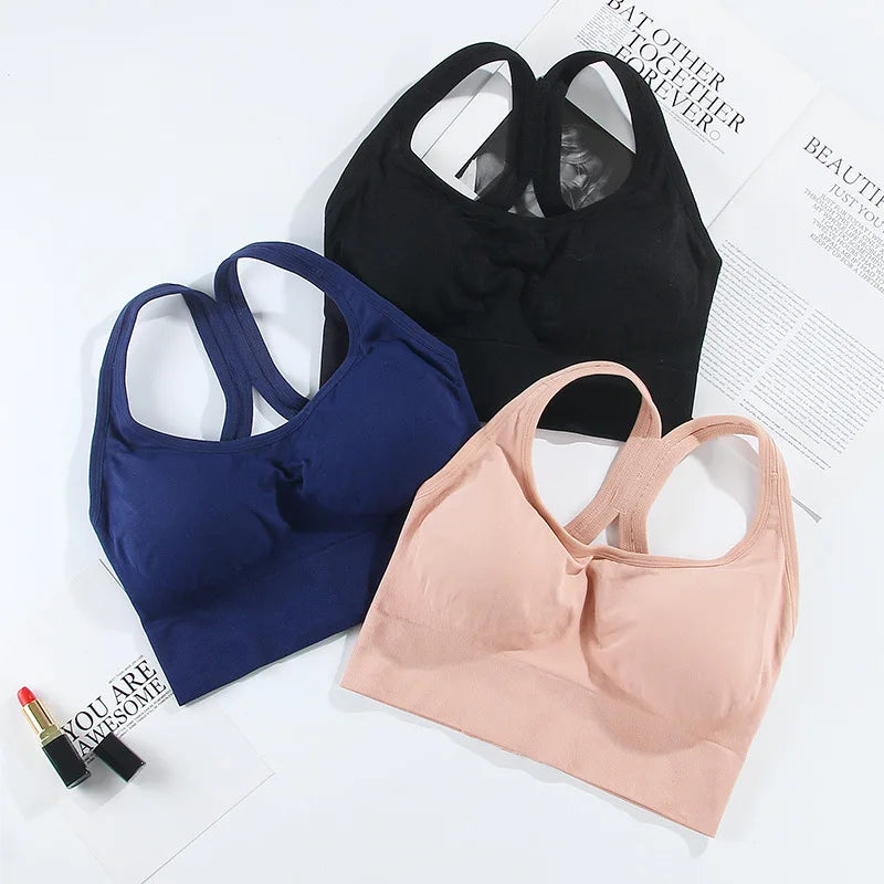 Top Esportivo Feminino – Shockproof, Acolchoado, Push Up, Sem Costura, Secagem Rápida