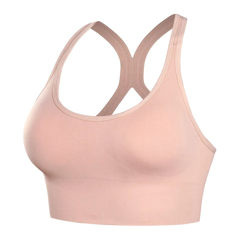 Top Esportivo Feminino – Shockproof, Acolchoado, Push Up, Sem Costura, Secagem Rápida
