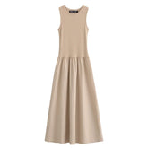Vestido Longo Elegante Feminino HXAO – Sem Mangas, Estilo Casual e Festa, Moda Y2K 2025