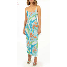 Vestido Feminino de Verão – Longo, Sem Mangas, Alças Ajustáveis, Estampa Shell com Paetês Y2K