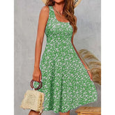 Vestido Midi Floral Feminino – Sem Mangas, Casual de Verão e  Elegante